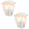 2 Pack of Francis Outdoor 1 Light Die Cast Half Wall Lanterns - White