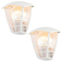 2 Pack of Francis Outdoor 1 Light Die Cast Half Wall Lanterns - White