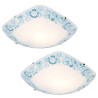 2 Pack of Gwynn 1 Light Flush Ceiling Light - Frosted Glass