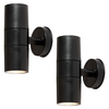 2 Pack of Hahn Outdoor Polycarbonate LED Single Up & Down Wall Light - Black