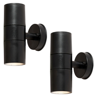 2 Pack of Hahn Outdoor Polycarbonate LED Single Up & Down Wall Light - Black