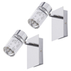 2 Pack of Halifax LED 1 Light Adjustable Wall Light - Chrome