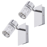 2 Pack of Halifax LED 1 Light Adjustable Wall Light - Chrome
