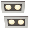 2 Pack of Heka 2 Light Twin Aluminium Recessed Downlights - Aluminium