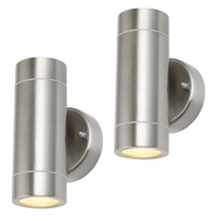 2 Pack of Integrated LED Up and Down Outdoor Wall Light - Stainless Steel