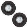 2 Pack of IP65 Rated GU10 Tiltable Circular Downlighter - Matte Black