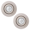 2 Pack of IP65 Rated GU10 Tiltable Circular Downlighter - Satin Chrome