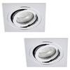 2 Pack of IP65 Tiltable Square Downlighter - Chrome