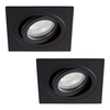 2 Pack of IP65 Tiltable Square Downlighter - Matte Black