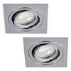 2 Pack of IP65 Tiltable Square Downlighter - Satin Nickel