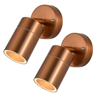2 Pack of Kenn 1 Light Adjustable Outdoor Wall Light - Copper