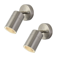 2 Pack of Kenn 1 Light Adjustable Outdoor Wall Light - Stainless Steel