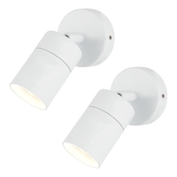 2 Pack of Kenn 1 Light Adjustable Outdoor Wall Light - White