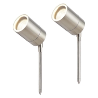 2 Pack of Kenn 1 Light Outdoor Spike Light - Stainless Steel