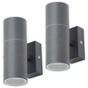 2 Pack of Kenn 2 Light Up and Down Outdoor Wall Light - Anthracite