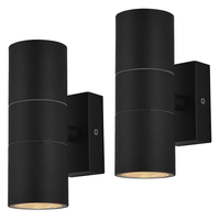 2 Pack of Kenn 2 Light Up and Down Outdoor Wall Light - Black