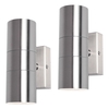 2 Pack of Kenn 2 Light Up and Down Outdoor Wall Light - Stainless Steel