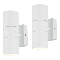 2 Pack of Kenn 2 Light Up and Down Outdoor Wall Light - White