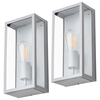 2 Pack of Mersey Outdoor Lantern Wall Lights - Silver