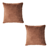 2 Pack of Microfleece Square Cushion - Chocolate