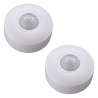 2 Pack of Outdoor Circular 360 Degree IP44 PIR Sensor - White