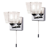 2 Pack of Pyxis K9 Glass Bathroom Wall Light - Chrome