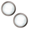 2 Pack of Round Recessed Ceiling Light - Satin Chrome