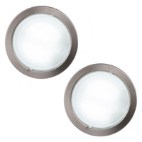 2 Pack of Round Recessed Ceiling Light - Satin Chrome