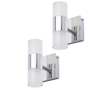 2 Pack of Settle LED 2 Light Up and Down Wall Light - Chrome