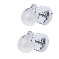 2 Pack of Skipton LED Mini Globe Wall Light - Chrome
