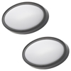 2 Pack of Upton Outdoor LED Oval Wall Light - Black