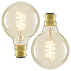 2 Pack of Vintage Globe Filament 40 Watt B22 Bayonet Cap Light Bulb - Clear