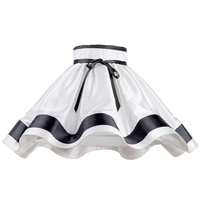 20 Inch Skirt Easy to Fit Shade with Black Stripes & Bow - Black & White