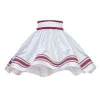 20 Inch Skirt Easy to Fit Shade with Red Stripe - White