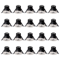 20 Pack of Integrated LED IP65 3000K Fixed Fire Rated Downlight - Brushed Chrome