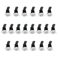 20 Pack of IP20 Fire Rated Recessed Downlighters with HAL Bulbs - White