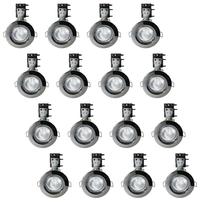 20 Pack of IP20 Fire Rated Recessed Downlighters with LED Bulbs - Black Chrome