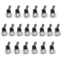 20 Pack of IP20 Fire Rated Recessed Downlighters with LED Bulbs - Satin Chrome