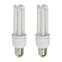 20 Watt E27 Edison Screw CFL Energy Saving Light Bulb - Warm White - 2 Pack