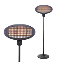 2000 Watt Floor Standing Carbon Element Patio Heater - Black