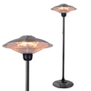 2000 Watt Floor Standing Halogen Element Patio Heater - Silver