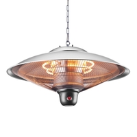2000 Watt LED Pendant Halogen Element Patio Heater - Silver