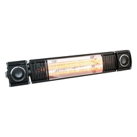 2000 Watt Wall Mounted Remote Controlled Outdoor Heater with Wireless Speaker - Black