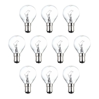 25 Watt B15 Small Bayonet Cap Golf Ball Light Bulbs - Clear - 10 Pack