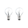 25 Watt B15 Small Bayonet Cap Golf Ball Light Bulbs - Clear - 2 Pack