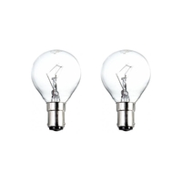 25 Watt B15 Small Bayonet Cap Golf Ball Light Bulbs - Clear - 2 Pack