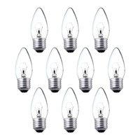 25 Watt E27 Edison Screw Candle Light Bulbs - Clear - 10 Pack