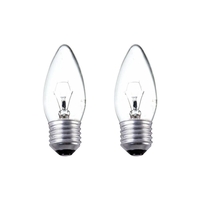 25 Watt E27 Edison Screw Candle Light Bulbs - Clear - 2 Pack