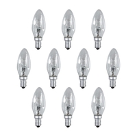28 Watt SES E14 Small Edison Screw C35 Halogen Candle Light Bulb - Clear - 10 Pack
