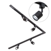 2m L Shape Track Light Kit with 4 Soho Heads and HAL Bulbs - Black